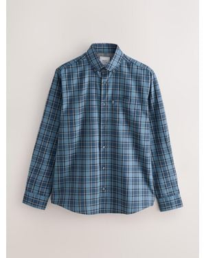 Next Regular Fit Easy Iron Button Down Oxford Shirt - Blue