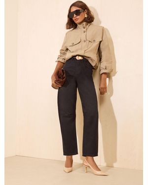 Friends Like These Washed Denim Barrel Jeans - Natural
