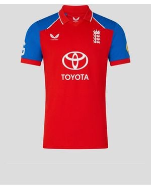 Castore England Cricket Replica Short Sleeve Shirt - Red