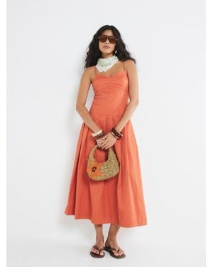 River Island Strappy Corset Midi Dress - White