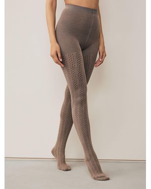 Next Oatmeal Warm Handle Knitted Cable Tights 1 Pack - Natural