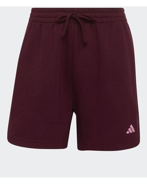 adidas 3-Stripe Studio Fleece Shorts - Purple