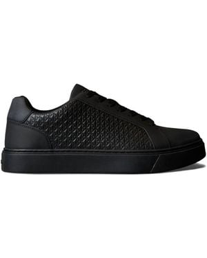 Calvin Klein Baseline Leather Signature Sneakers - Black