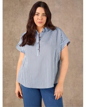 Live Unlimited Stripe Short Sleeve Shirt - Blue