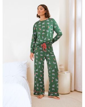 Friends Like These Dotty Dalmation Long Sleeve Pyjamas - Green
