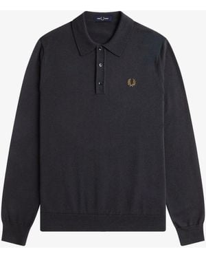 Fred Perry Classic Knitted Polo Shirt - Blue