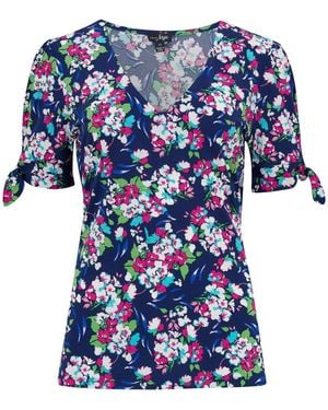 Pour Moi Bella V-Neck Blouse - Blue