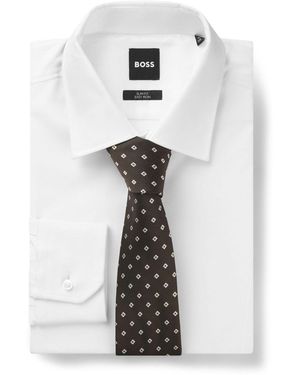 BOSS 7.5Cm Spot Tie - White