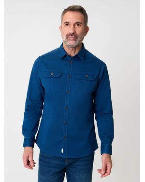 Saltwell Linen Cotton Blend Long Sleeve Shirt - Blue