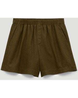 Hush Luce Linen Pull On Shorts - Green