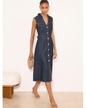 Lipsy Buckle Detail Midi Dress - Blue