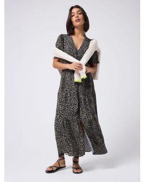 Scamp & Dude Jaguar Zip Front Midi Dress - White