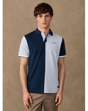 Hackett Heritage Number Half-Placket Polo Shirt - Blue
