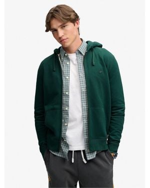 Superdry Essential Sdco Logo Zip Hoodie - Green