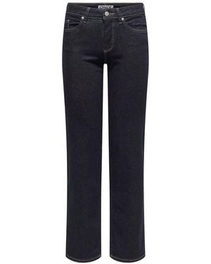 ONLY Blush Mid Rise Straight Leg Jeans With Super Stretch - Blue