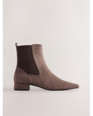 Next Taupe Forever Comfort Chisel Toe Ankle Chelsea Boots - Brown