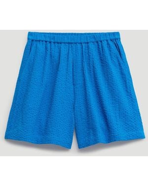 Hush Dori Seersucker Cotton Shorts - Blue