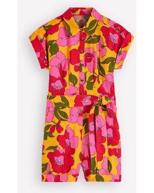Boden Kay Linen Playsuit - Red