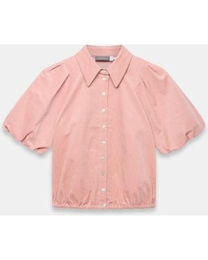 Mint Velvet Mint Velvet Corduroy Puff Sleeve Shirt - Pink