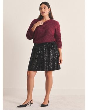 Simply Be Sequin Wrap Skort - Black