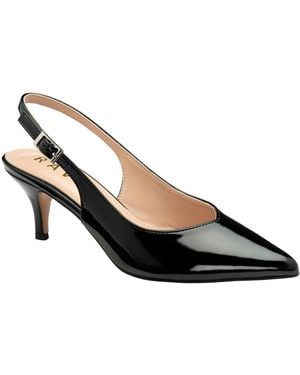 Ravel Slingback Court Shoe On A Kitten Heels - Black