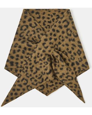 Accessorize Leopard Print Triangle Scarf - Natural