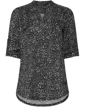 M Com Half Placket Shirt - Black