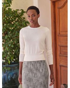 Pure Collection Cashmere Crop Jumper - White