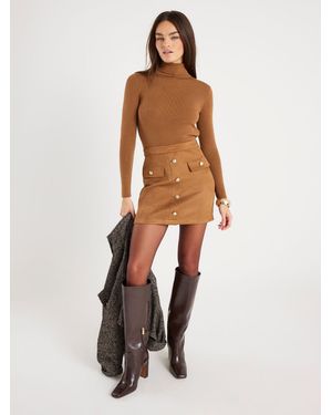 River Island Hybrid Knitted Mini Dress - Natural