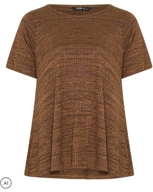 Yours Curve Soft Touch T-Shirt - Brown