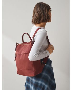 Next Baurgundy Nylon Front Pocket Rucksack - White
