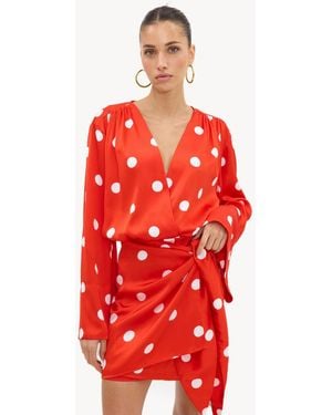 Loavies Crown Of Confidence Polka-Dot Dress - Red