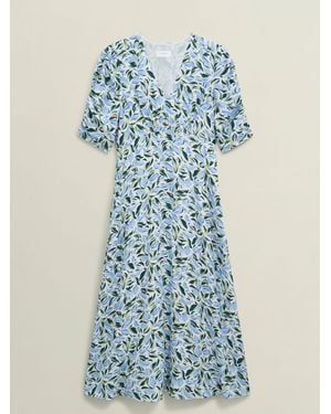 Hobbs Petite Bonnie Midi Tea Dress - Blue