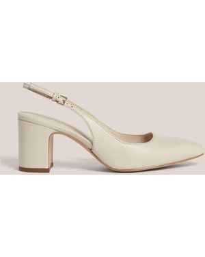 Hobbs Warm Ivory Lily Leather Slingbacks - Natural