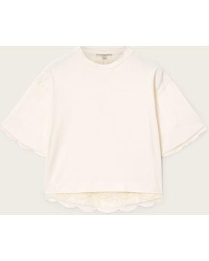 AllSaints Allsaints Nia Lace Hem Cotton T-Shirt - Natural