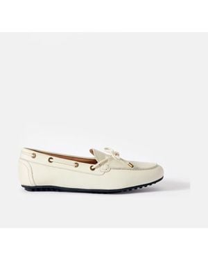 Mint Velvet Light Sally Suede Deck Shoes - White