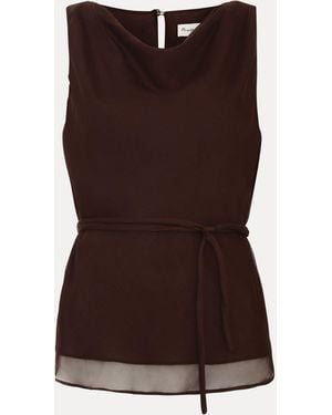 Phase Eight Hazel Silk Blouse - Brown