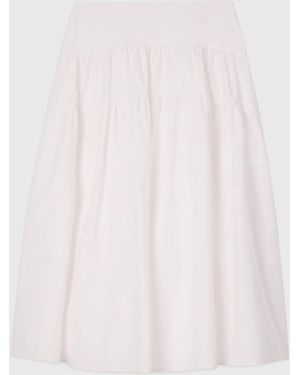 Whistles Tier Hem Cotton Skirt - Pink