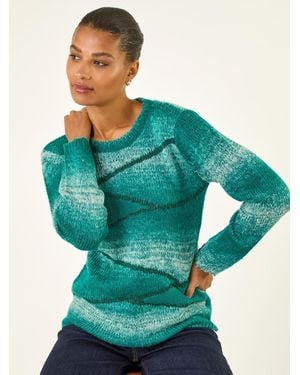 Roman Colour Block Knit Jumper - Green