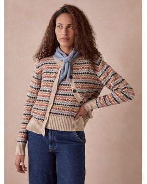 Celtic & Co. Fair Isle Buttoned Cardigan - Blue
