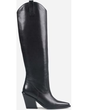 Bronx New Kole Leather Knee High Boots - Black