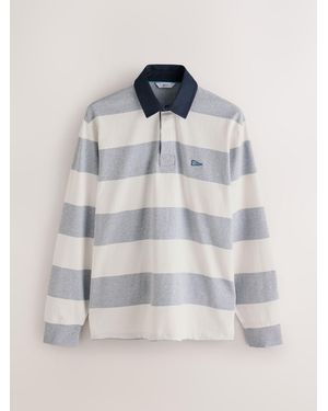 Next Horizontal Stripe Rugby Shirt - Gray