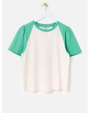 Oliver Bonas Oliver Bonas Slub Cotton Color Block T-Shirt - Green
