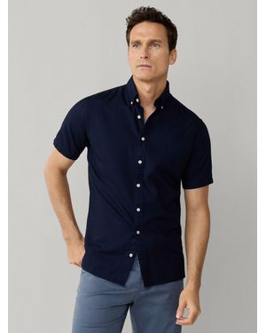 Hackett Short Sleeve Oxford Shirt - Blue
