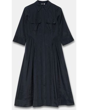 Mint Velvet Drop Waist Maxi Shirt Dress - Blue