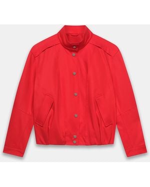 Mint Velvet Funnel Neck Bomber Jacket - Red