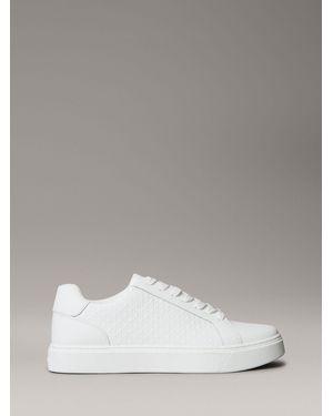 Calvin Klein Baseline Leather Signature Sneakers - White