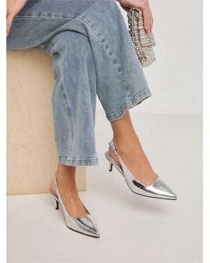 Simply Be Wide Fit Slingback Court Shoes - Blue