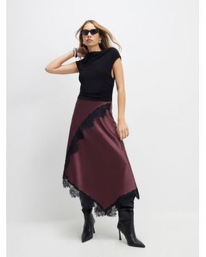 River Island Lace Hybrid Drape Maxi Dress - Purple