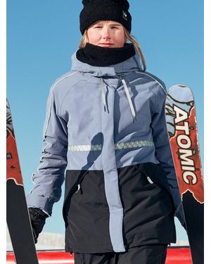 Roxy Waterproof Thermal Highridge Block Colour Snow Ski Jacket - Blue